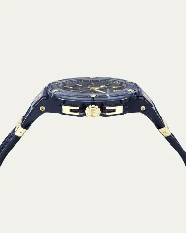 Ferragamo F-80 44mm Translucent Blue Bioplastic Chronograph Watch | Thumbnail 3 Ferragamo F-80 44mm Translucent Blue Bioplastic Chronograph Watch | Thumbnail 3