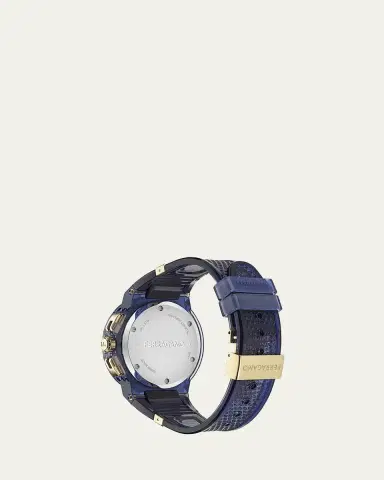 Ferragamo F-80 44mm Translucent Blue Bioplastic Chronograph Watch | Thumbnail 4 Ferragamo F-80 44mm Translucent Blue Bioplastic Chronograph Watch | Thumbnail 4