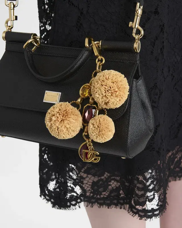 Pompom Multicolor Embellished Bag Charm