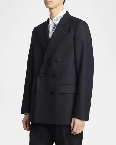 Dries Van Noten Men's Buforden Double-Breasted Wool Jacket | Thumbnail 3 Dries Van Noten Men's Buforden Double-Breasted Wool Jacket | Thumbnail 3
