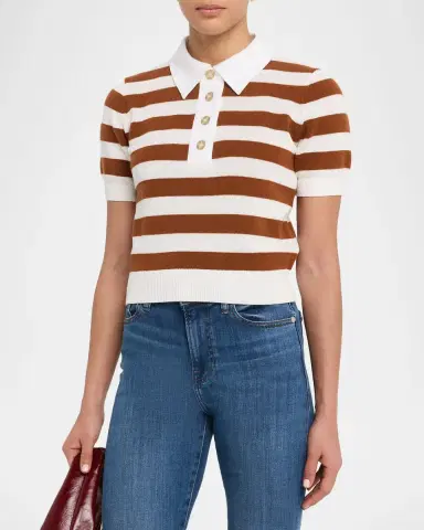 Frame The Bold Stripe Polo Sweater | Thumbnail 4