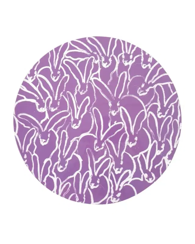 Hunt Slonem Rabbit Run Round Lacquer Placemat