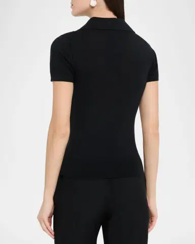 Dolce & Gabbana Short-Sleeve Cashmere Polo Shirt | Thumbnail 3