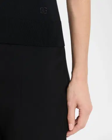 Dolce & Gabbana Short-Sleeve Cashmere Polo Shirt | Thumbnail 5