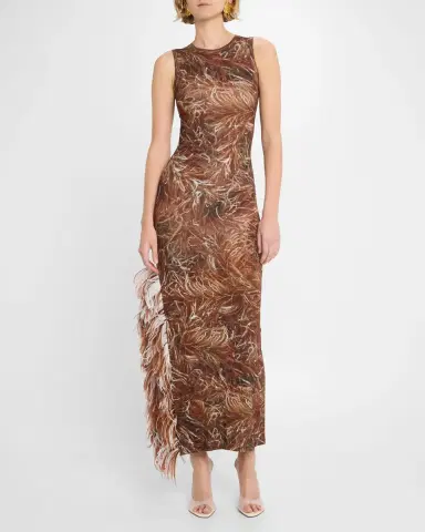 Loewe Feather Detail Tank Maxi Dress | Thumbnail 3 Loewe Feather Detail Tank Maxi Dress | Thumbnail 3
