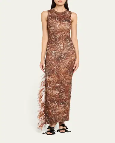 Loewe Feather Detail Tank Maxi Dress | Thumbnail 6 Loewe Feather Detail Tank Maxi Dress | Thumbnail 6