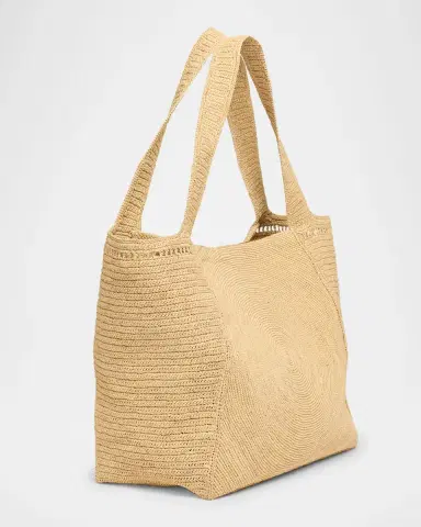 Stella McCartney Logo Crochet Raffia Tote Bag | Thumbnail 3 Stella McCartney Logo Crochet Raffia Tote Bag | Thumbnail 3