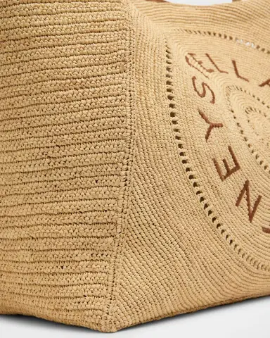 Stella McCartney Logo Crochet Raffia Tote Bag | Thumbnail 6 Stella McCartney Logo Crochet Raffia Tote Bag | Thumbnail 6
