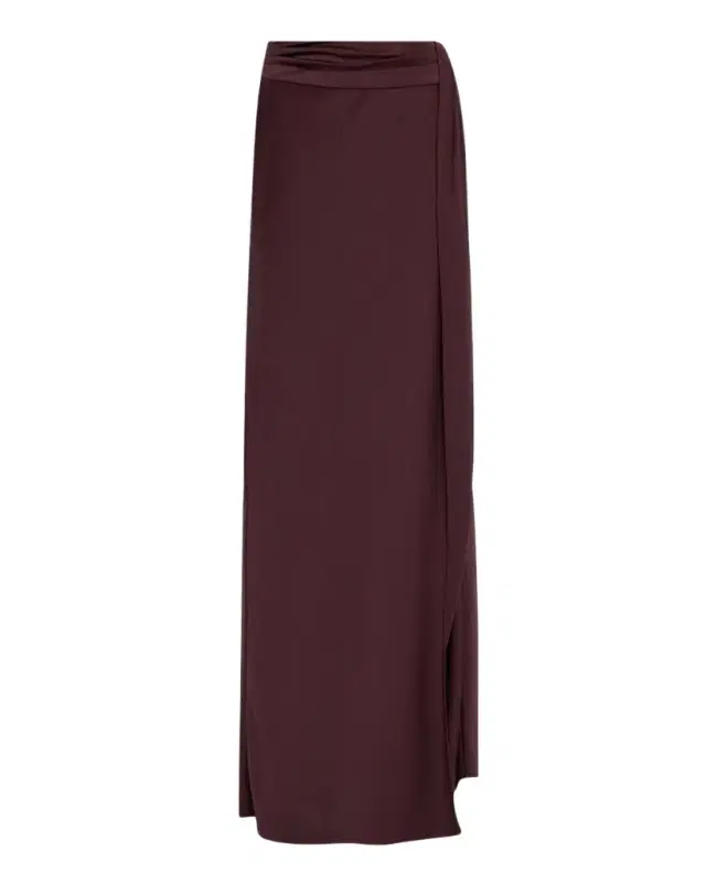 LAPOINTE Lightweight Satin Asymmetric Maxi Skirt