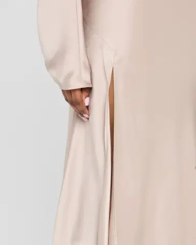 LAPOINTE Satin Bias Slit Midi Skirt | Thumbnail 8