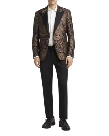 Etro Men's Slim Flat-Front Evening Pants | Thumbnail 1