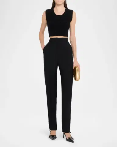 Dolce & Gabbana Misto Paillette Boucle Crop Tank Top | Thumbnail 2