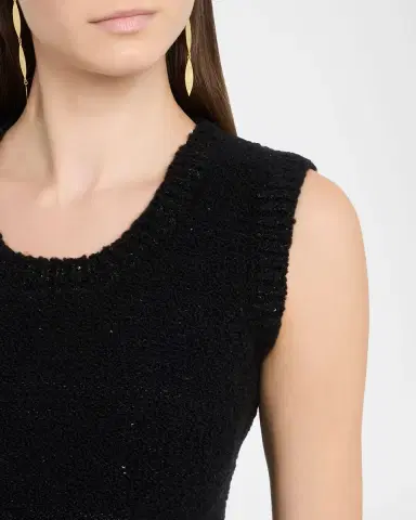 Dolce & Gabbana Misto Paillette Boucle Crop Tank Top | Thumbnail 5
