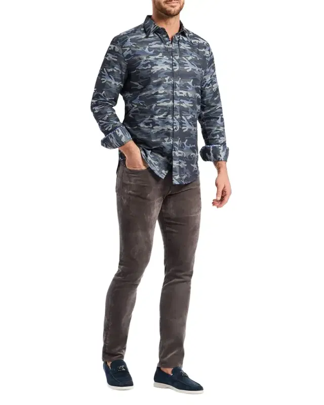 Men 's Harrington Camouflage Stretch Sport Shirt