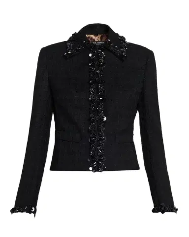 Dolce & Gabbana Short Sequined Stretch Mat Jacket | Thumbnail 1 Dolce & Gabbana Short Sequined Stretch Mat Jacket | Thumbnail 1