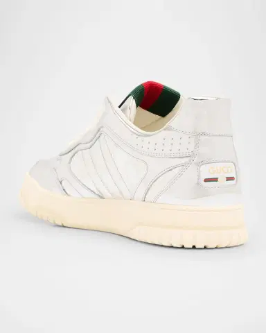 Gucci Men's Re-Web Mirror Leather Fashion Sneakers | Thumbnail 3 Gucci Men's Re-Web Mirror Leather Fashion Sneakers | Thumbnail 3