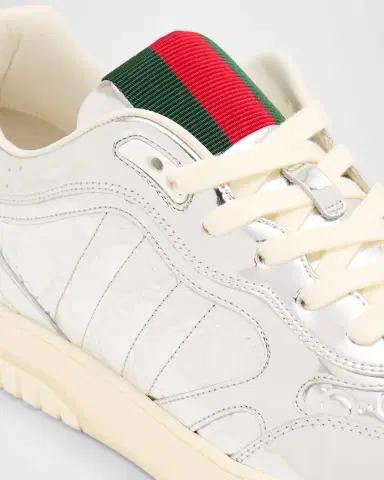 Gucci Men's Re-Web Mirror Leather Fashion Sneakers | Thumbnail 4 Gucci Men's Re-Web Mirror Leather Fashion Sneakers | Thumbnail 4