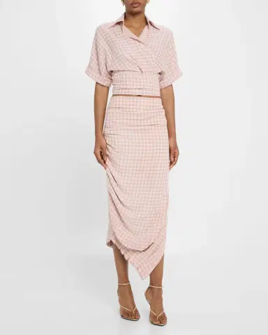 JBQ Novie Draped Plaid Midi Skirt | Thumbnail 2 JBQ Novie Draped Plaid Midi Skirt | Thumbnail 2