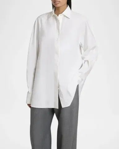 Givenchy Curved Sleeve Button-Down Cocoon Shirt | Thumbnail 4 Givenchy Curved Sleeve Button-Down Cocoon Shirt | Thumbnail 4