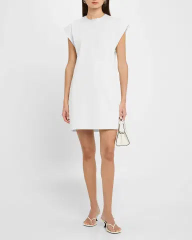 Argent Structured Cap-Sleeve Cotton Sateen Mini Dress | Thumbnail 2
