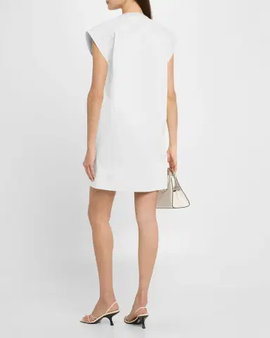 Argent Structured Cap-Sleeve Cotton Sateen Mini Dress | Thumbnail 3