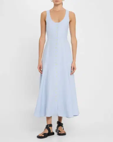Argent Marcy Sleeveless Linen Twill Midi Dress | Thumbnail 2 Argent Marcy Sleeveless Linen Twill Midi Dress | Thumbnail 2