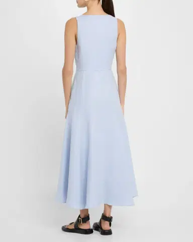 Argent Marcy Sleeveless Linen Twill Midi Dress | Thumbnail 3 Argent Marcy Sleeveless Linen Twill Midi Dress | Thumbnail 3