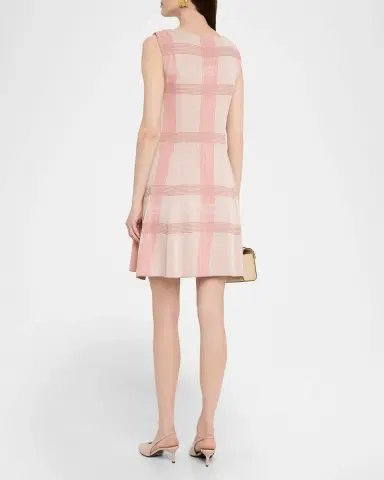 Misook Fit-&-Flare Plaid Knit Dress | Thumbnail 3 Misook Fit-&-Flare Plaid Knit Dress | Thumbnail 3