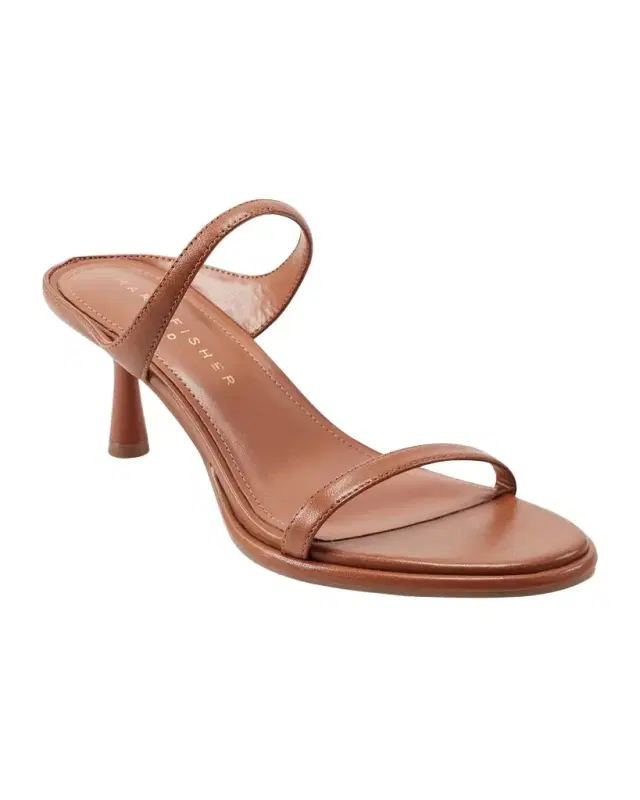 Marc Fisher LTD Alonde Snake-Embossed Leather Slide Sandals