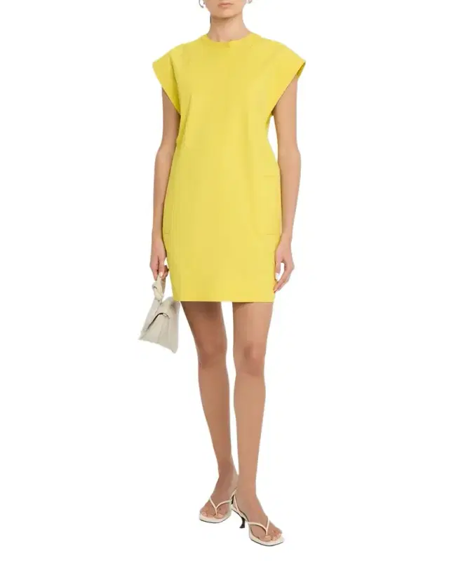 ARGENT Structured Cap-Sleeve Cotton Twill Mini Dress