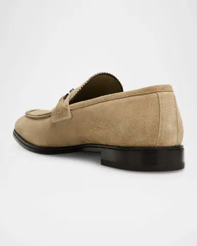 Ferragamo Men's Bentley Gancini Bit Suede Moccasins | Thumbnail 4 Ferragamo Men's Bentley Gancini Bit Suede Moccasins | Thumbnail 4