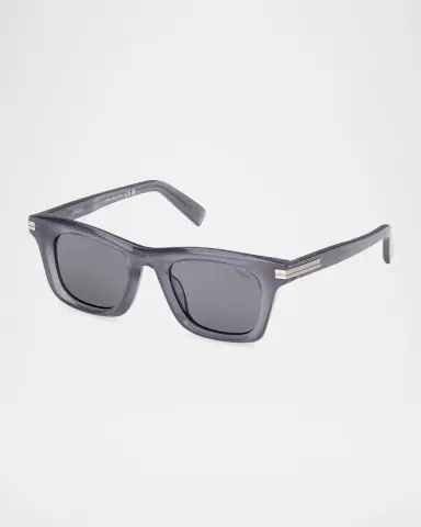 Zegna Men's Rectangular Acetate Sunglasses | Thumbnail 3 Zegna Men's Rectangular Acetate Sunglasses | Thumbnail 3