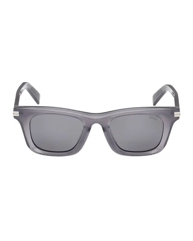 ZEGNA Men 's Rectangular Acetate Sunglasses