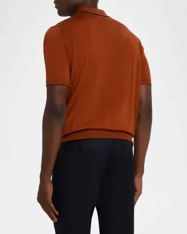 Stefano Ricci Men's Quarter-Zip Short Sleeve Polo Sweater | Thumbnail 2