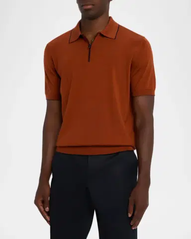 Stefano Ricci Men's Quarter-Zip Short Sleeve Polo Sweater | Thumbnail 3