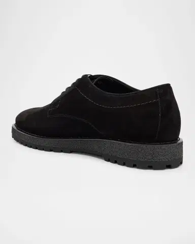 Stefano Ricci Men's Suede Crepe-Sole Derby Sneakers | Thumbnail 2