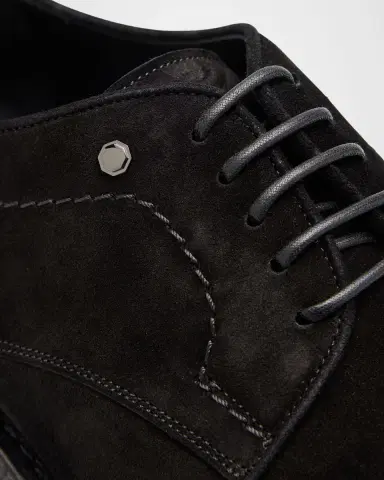 Stefano Ricci Men's Suede Crepe-Sole Derby Sneakers | Thumbnail 3
