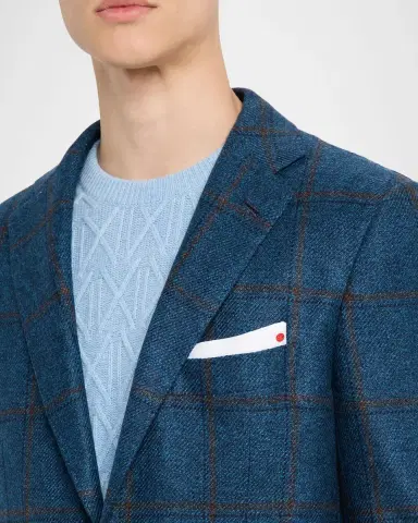 Kiton Men's Soft Cashmere Plaid Sport Coat | Thumbnail 5 Kiton Men's Soft Cashmere Plaid Sport Coat | Thumbnail 5