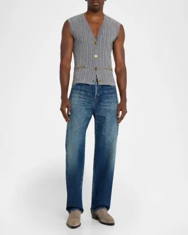 Golden Goose Journey Cable-Knit Sweater Vest with Chain Detail | Thumbnail 2