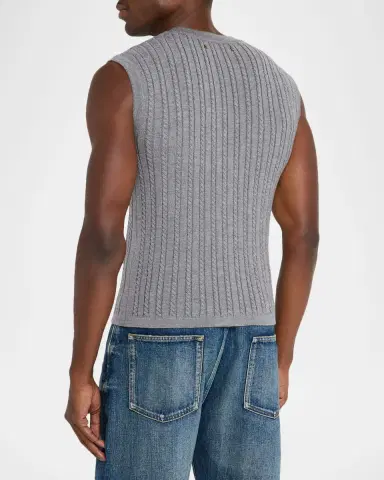 Golden Goose Journey Cable-Knit Sweater Vest with Chain Detail | Thumbnail 3