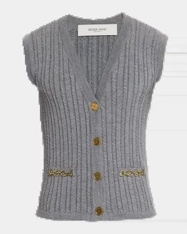 Golden Goose Journey Cable-Knit Sweater Vest with Chain Detail | Thumbnail 5
