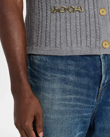 Golden Goose Journey Cable-Knit Sweater Vest with Chain Detail | Thumbnail 8