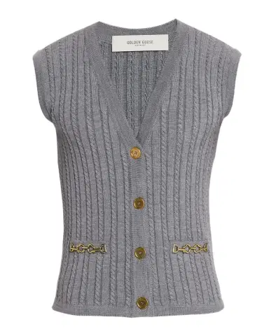 Golden Goose Journey Cable-Knit Sweater Vest with Chain Detail | Thumbnail 1