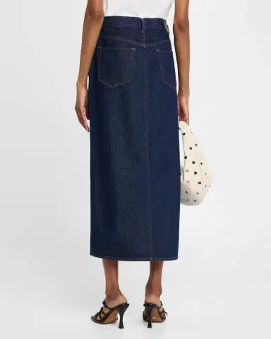 Good Work by Argent x Citizens of Humanity Gwynn Cotton Denim Midi Pencil Skirt | Thumbnail 3