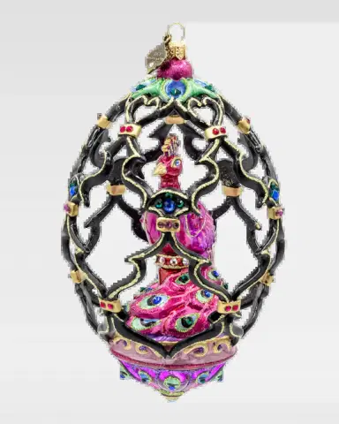 Jay Strongwater Peacock Egg Christmas Ornament | Thumbnail 2