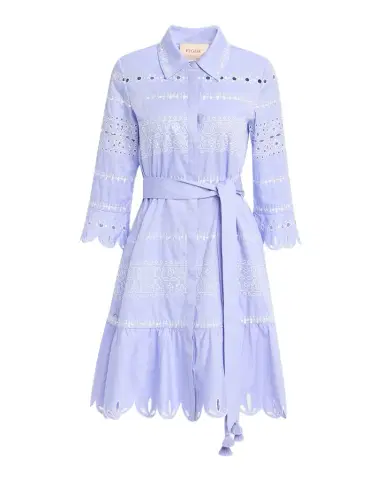 Figue Aaliyah Broderie Anglaise Belted Min Shirtdress | Thumbnail 1 Figue Aaliyah Broderie Anglaise Belted Min Shirtdress | Thumbnail 1