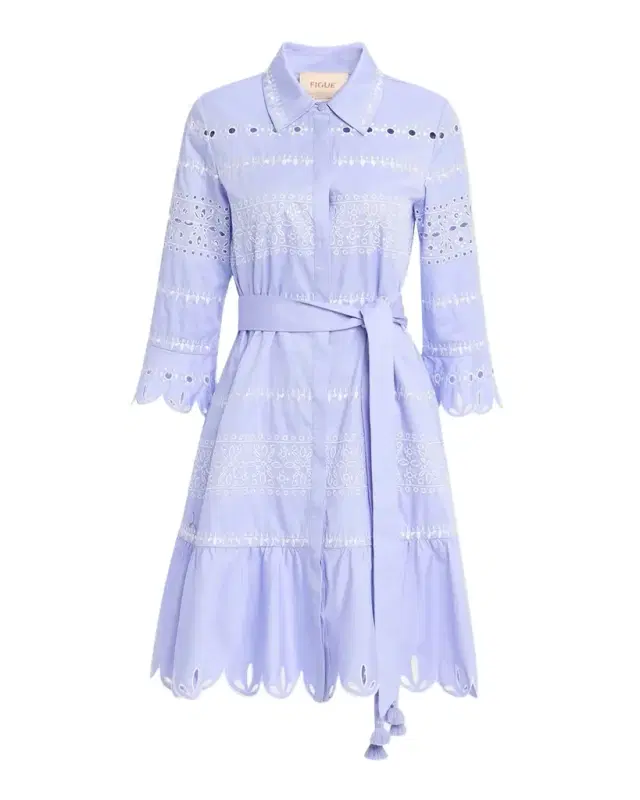 Aaliyah Broderie Anglaise Belted Min Shirtdress
