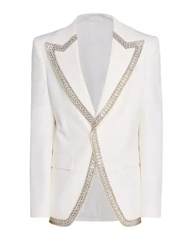 Dsquared2 Men 's 70s Glam Stud-Trim Blazer | Thumbnail 1 Dsquared2 Men 's 70s Glam Stud-Trim Blazer | Thumbnail 1