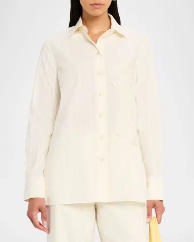 Golden Goose Journey Embroidered Button-Front Shirt | Thumbnail 4
