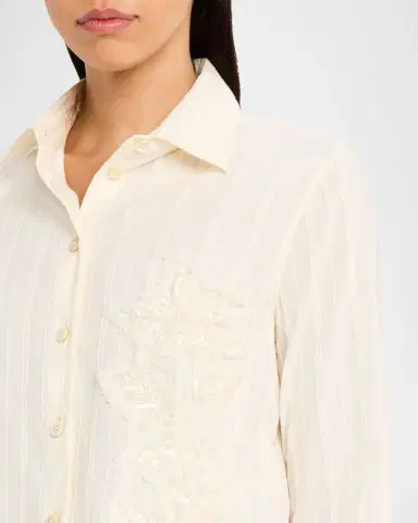 Golden Goose Journey Embroidered Button-Front Shirt | Thumbnail 5